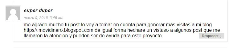 Comentario en blog mal hecho