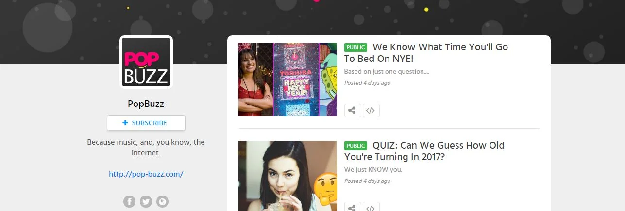 Perfil de usuario de Playbuzz