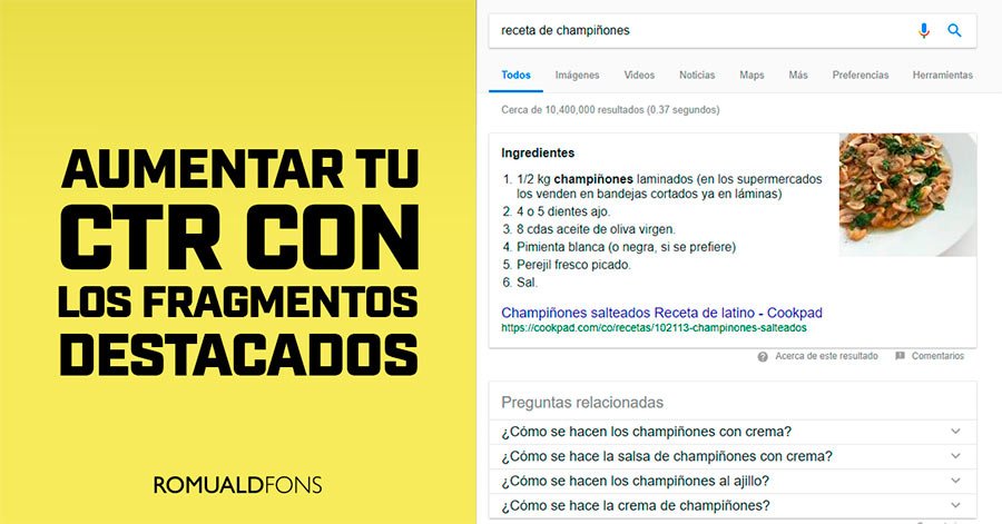 Como aumentar tu CTR con los Fragmentos Destacados o Featured Snippets de Google