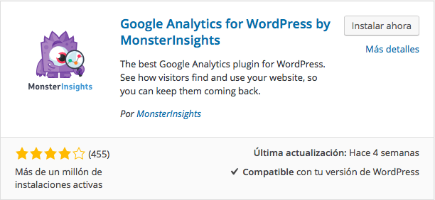 plugin Google Analytics para WordPress