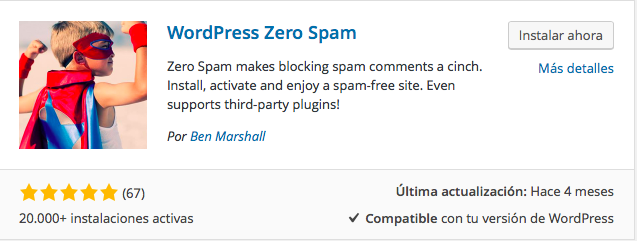 plugin wordpress zero spam