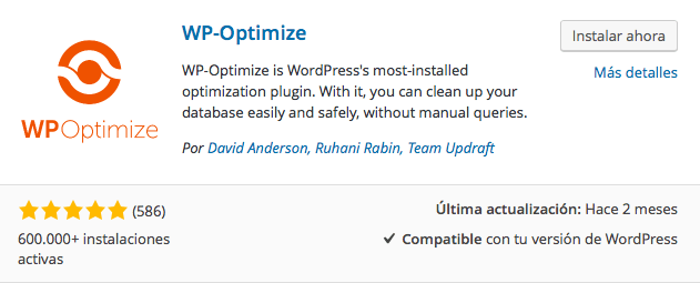 plugin WP Optimize
