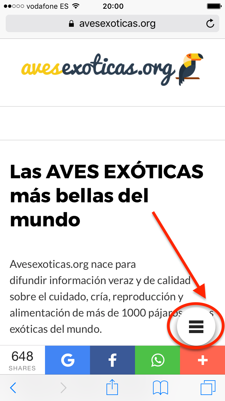 menú web mobile orbital