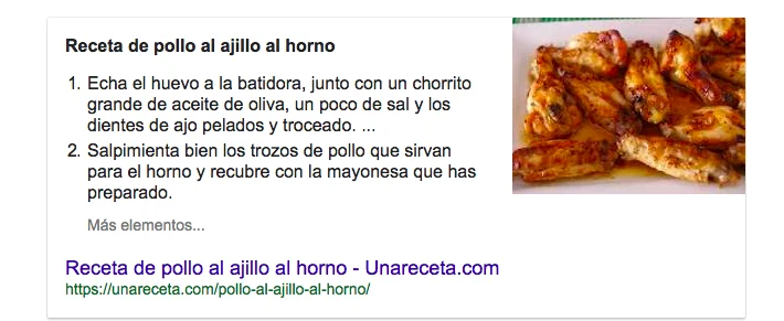 ejemplo de rich snippet