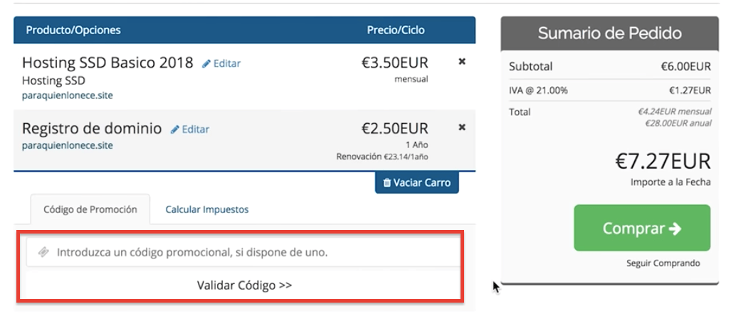 descuento hosting