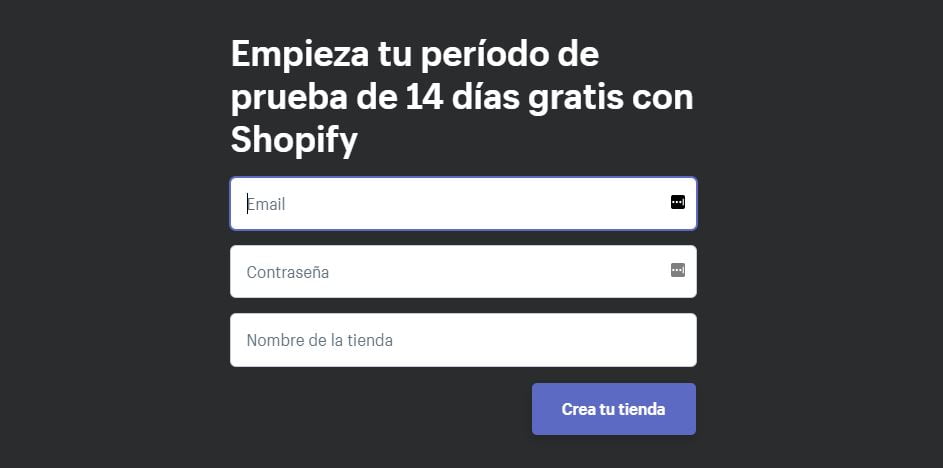 Periodo de prueba en Shopify