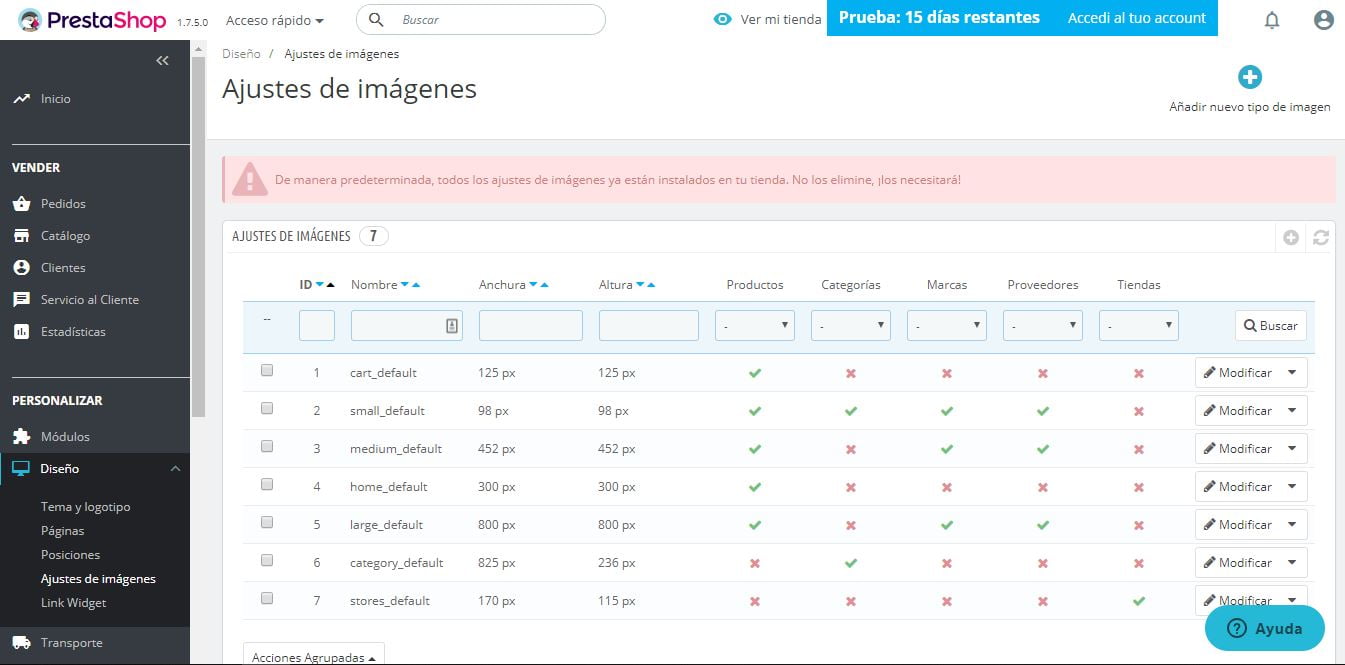 ajuste de imagenes prestashop ready