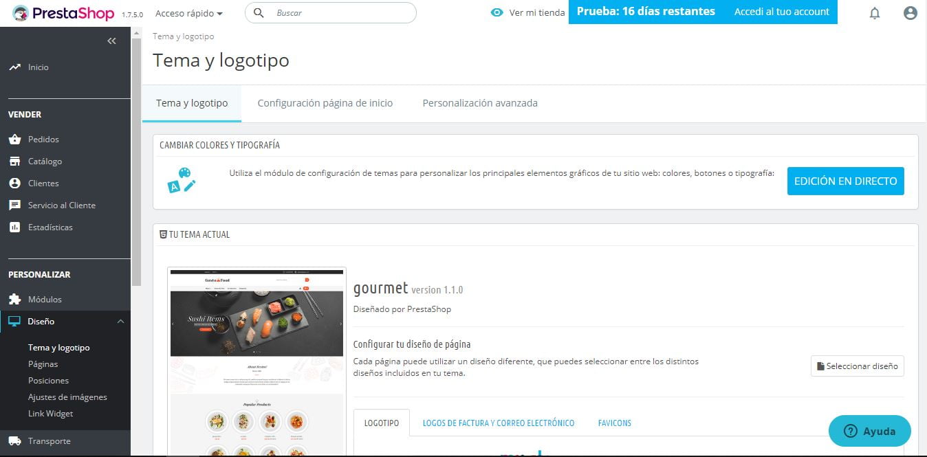 edicion en directo plantilla prestashop ready