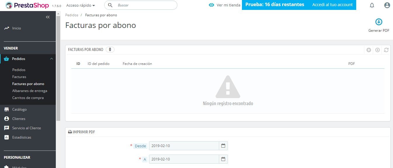 facturas por abono prestashop ready