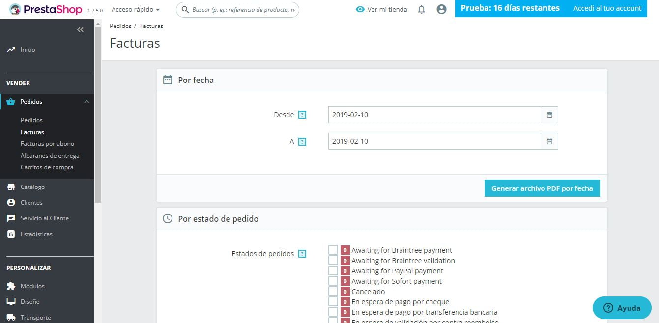 facturas prestashop ready
