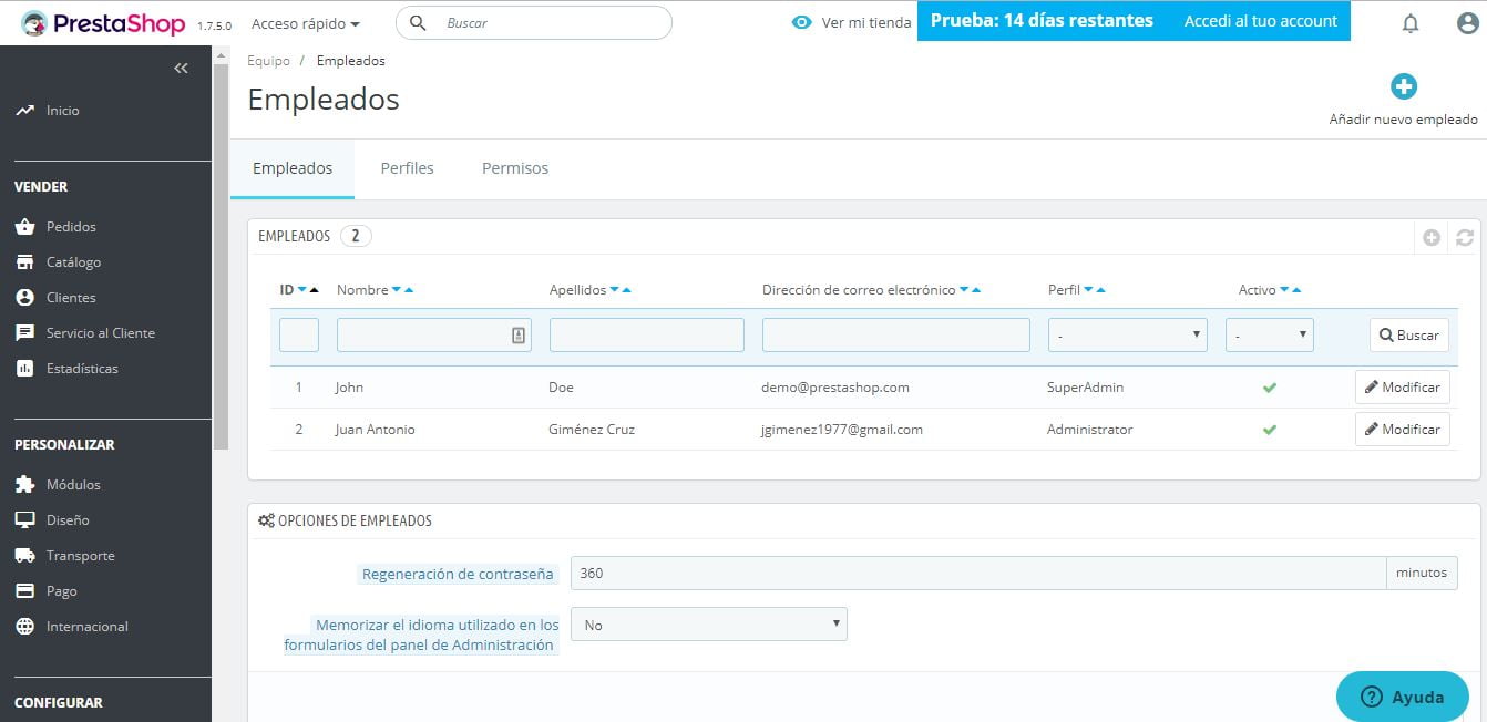 gestion empleados prestashop ready