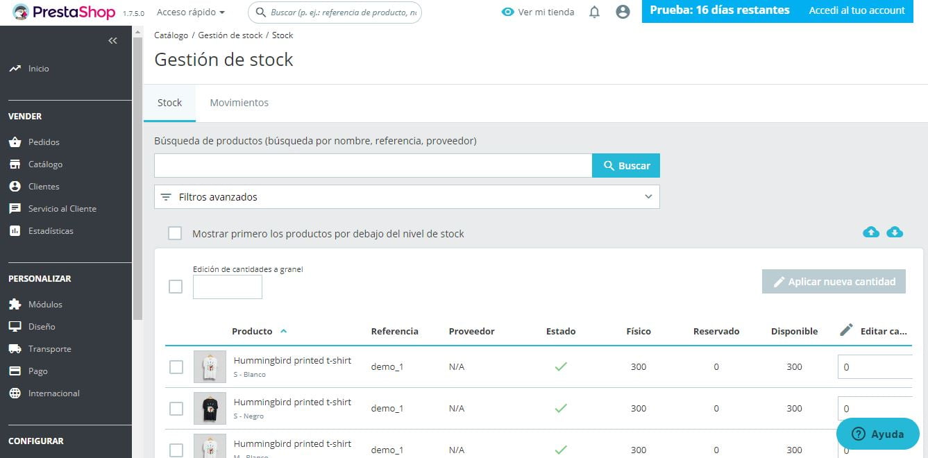 gestion stock prestashop ready