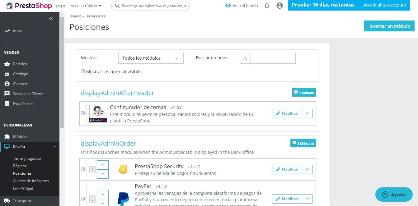 posiciones hooks prestashop ready
