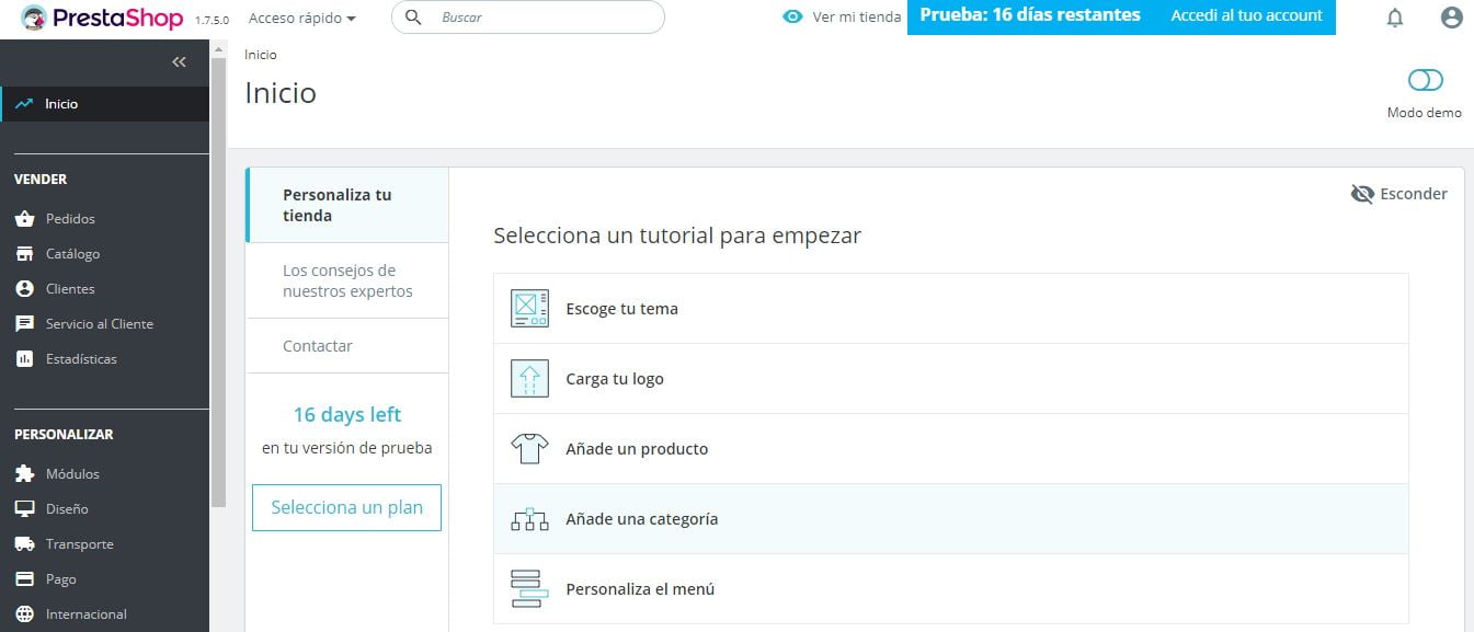 primeros pasos prestashop ready