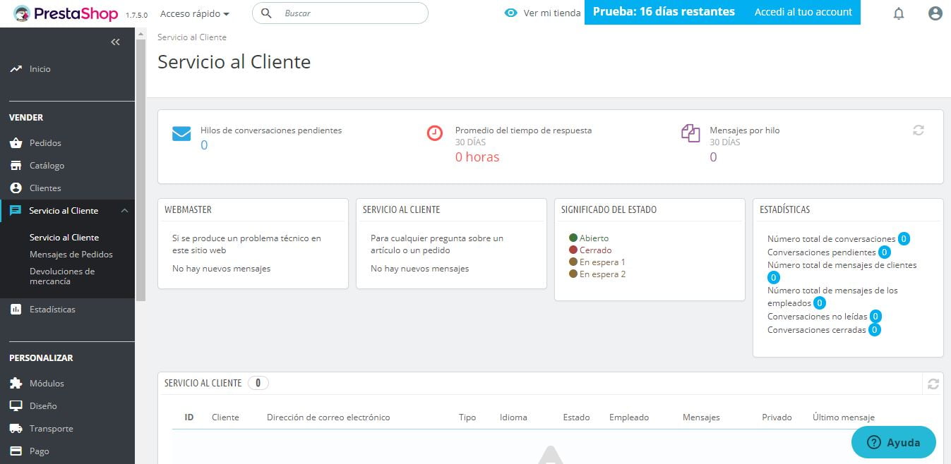 servicio al cliente prestashop ready