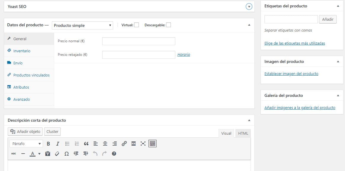 crear producto woocommerce