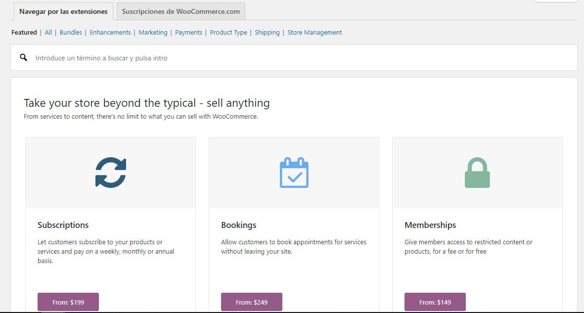 extensiones woocommerce