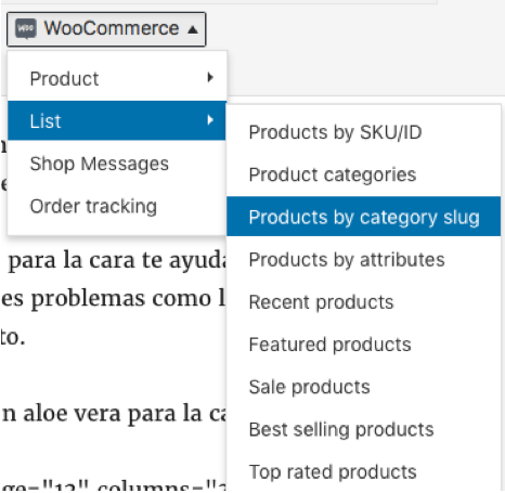 shorcodes plugin woocommerce