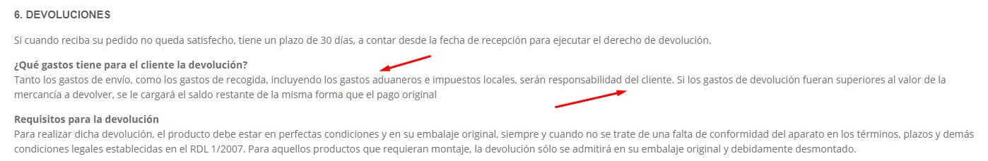 quién asume el coste de la devolución en dropshipping
