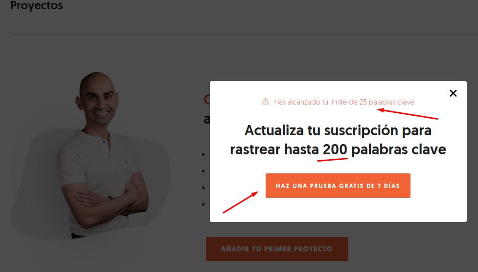 limitaciones de ubersuggest gratis